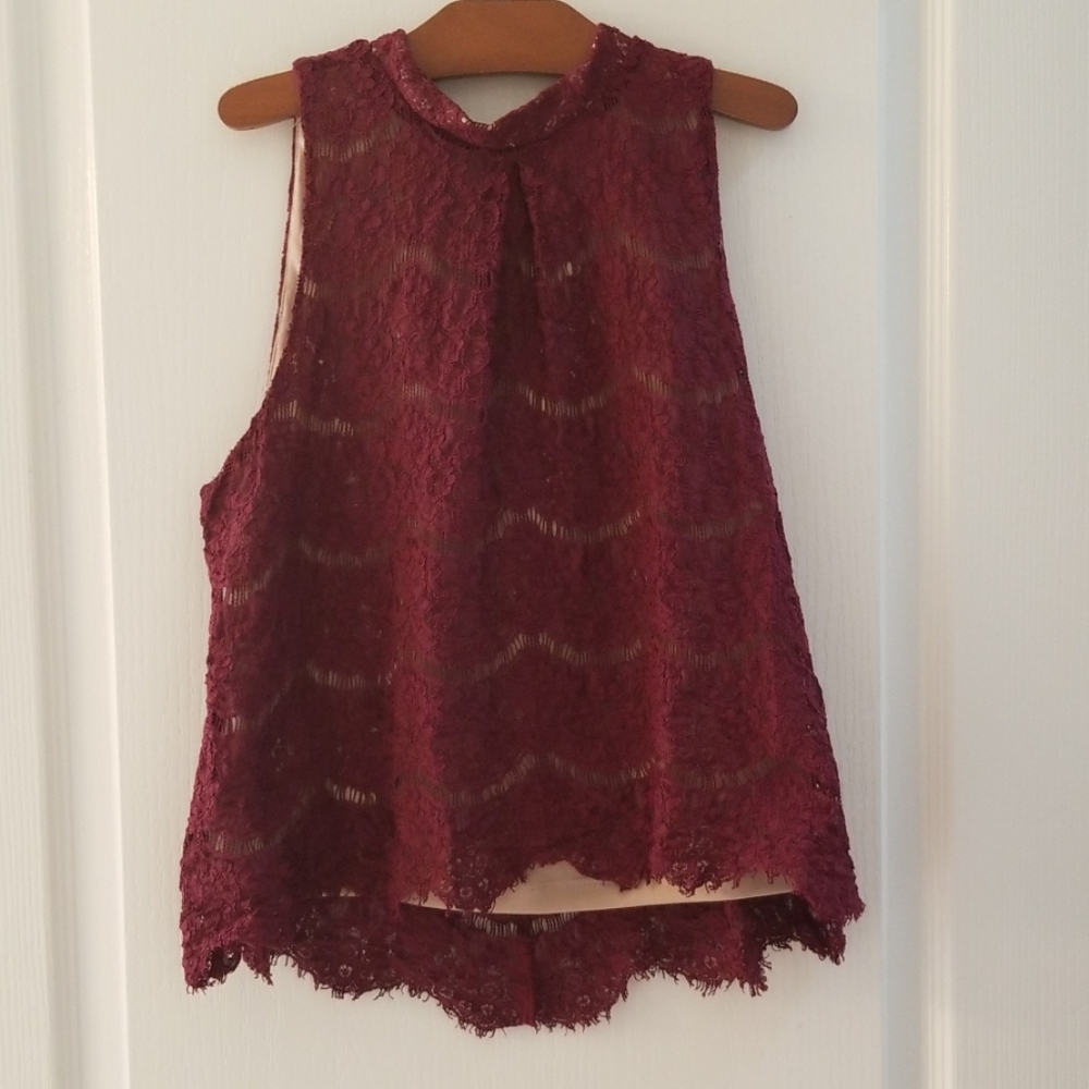 Cranberry lace top